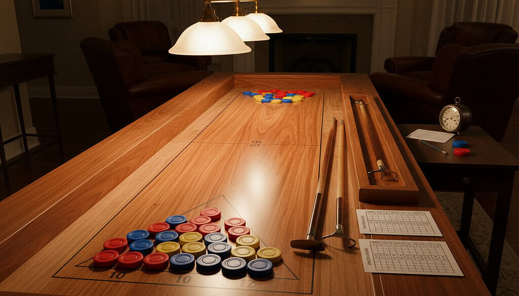 Shuffleboard Regler – Komplett Guide med Poeng og Tips